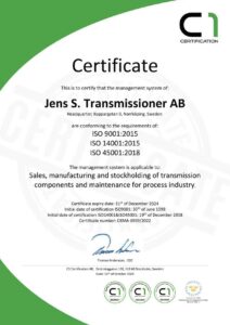ISO certifikat drivsystem